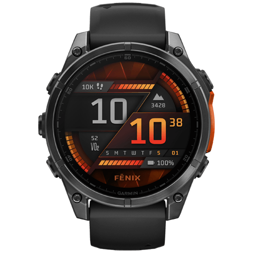 Garmin Fenix 8 47mm Grijs (Zwarte Siliconenband)