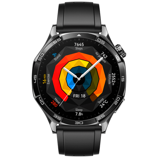 Huawei Watch GT 5 46mm Zwart (Zwarte Rubberen Band)